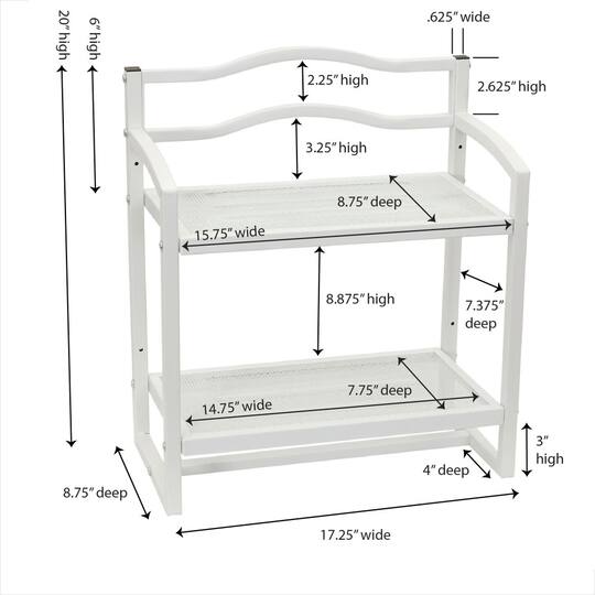 Household Essentials 20" Metal Wall Mounted Bathroom Storage Rack